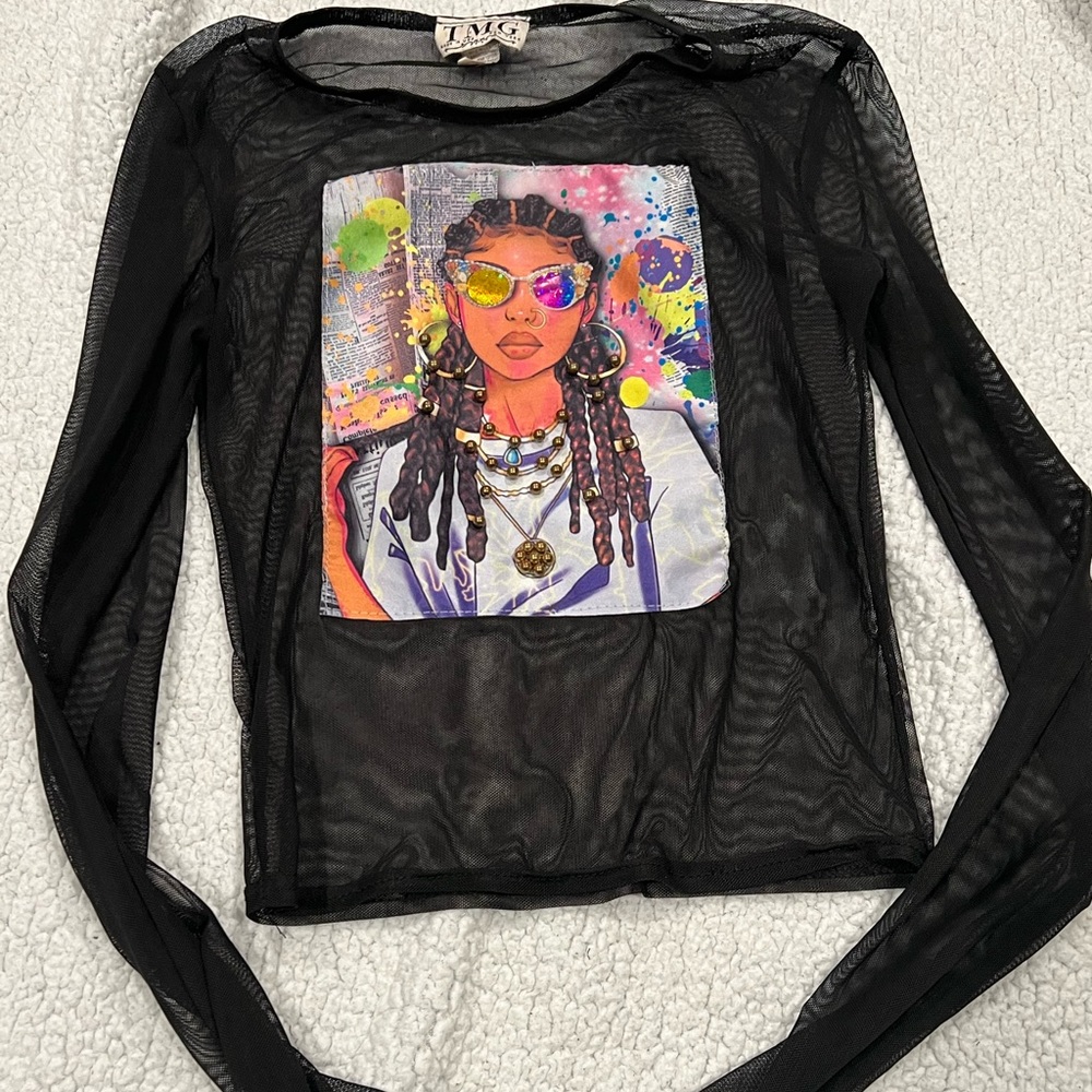 TMG‎ mesh see through long sleeve